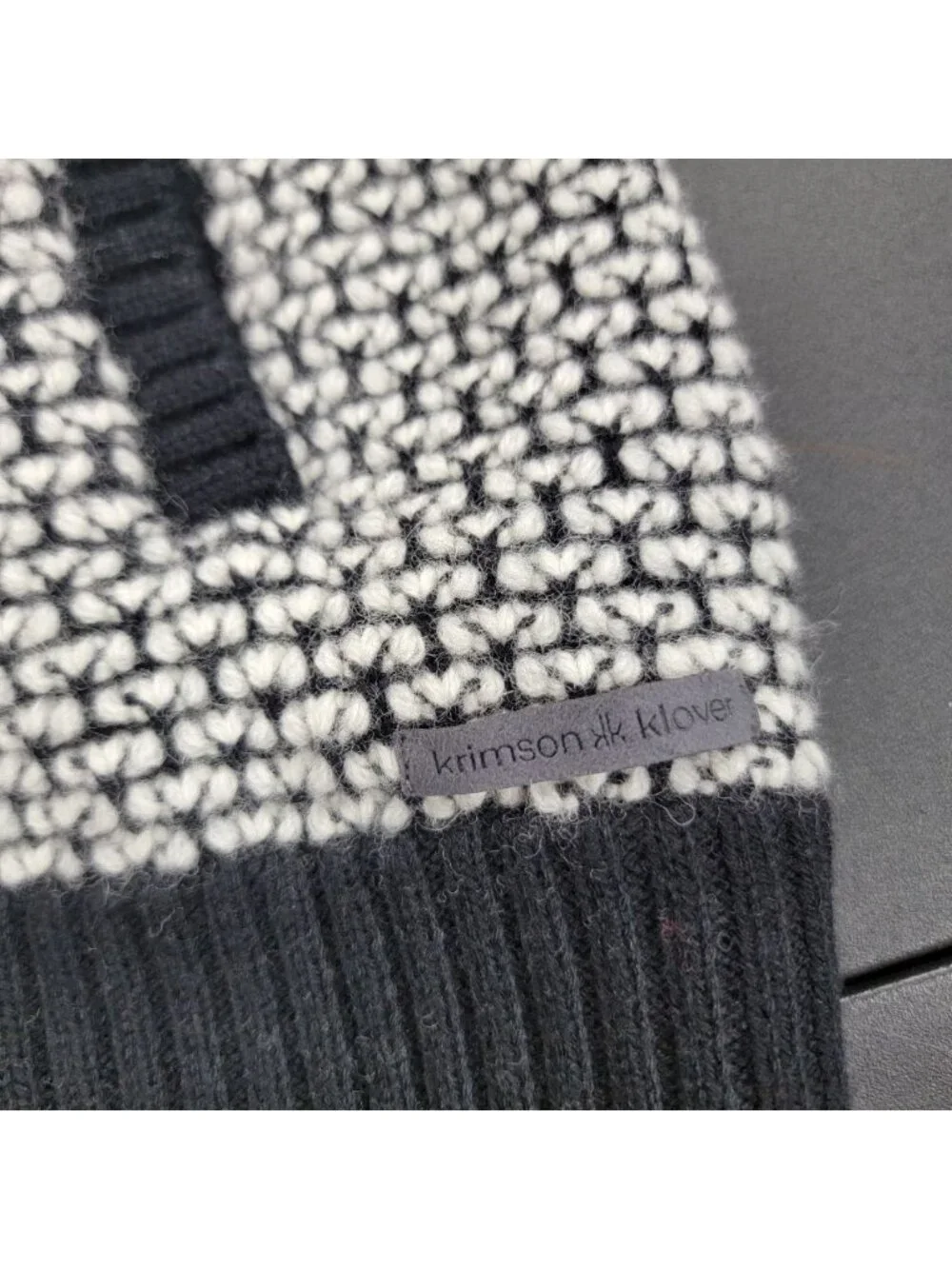 Krimson Klover MVP3 Full Zip Sweater Size M Merino Wool Blend Gray Elbow Patch - Picture 8 of 8
